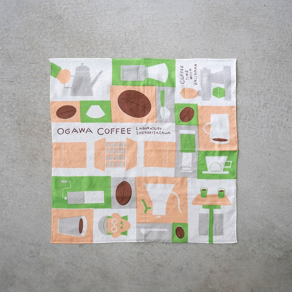 【EC限定】オガワコーヒーハンカチ〈グリーン〉×ROASTED BEANS SET