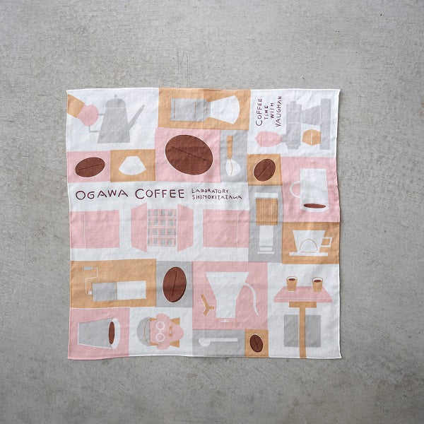 オガワコーヒーハンカチ〈ピンク〉/ Coffee Time with Vaughan – ogawa