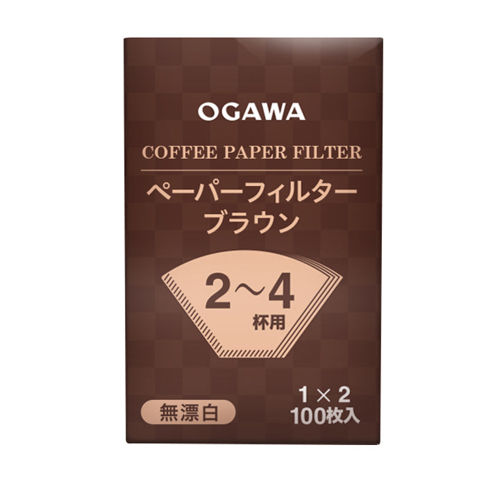 OC無漂白コーヒーフィルター 1×2 (100枚)茶  No.101