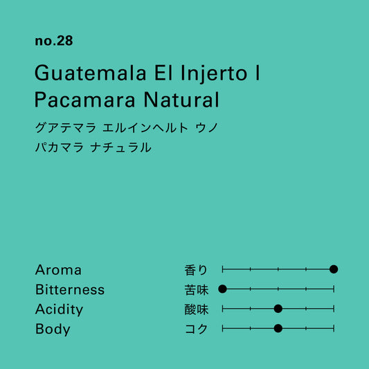 no.28 グアテマラ エルインヘルト ウノ パカマラ ナチュラル