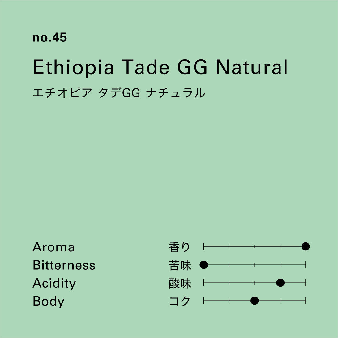 no.45 エチオピア タデ GG ナチュラル 100g