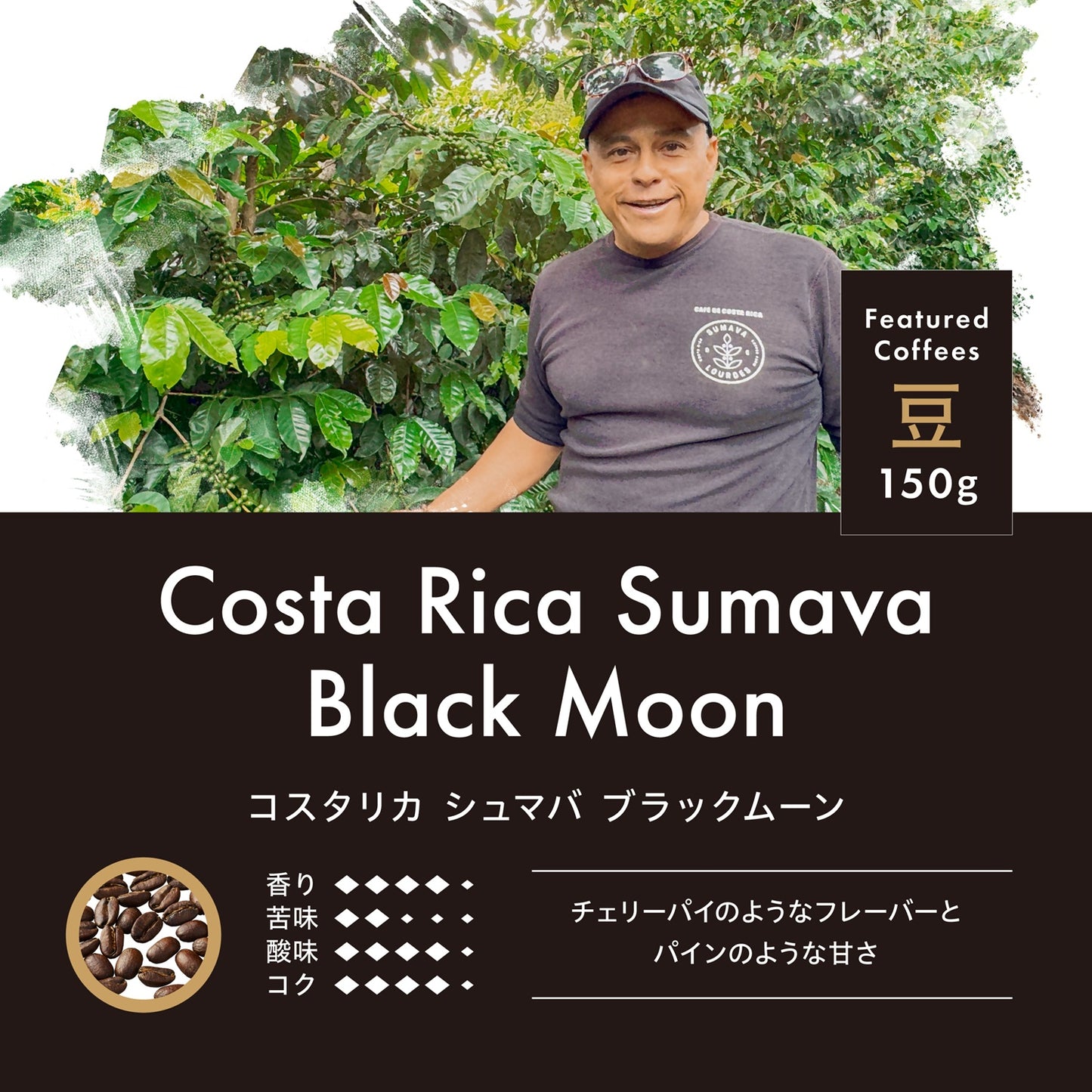コスタリカ シュマバ ブラックムーン 豆 150g　R108